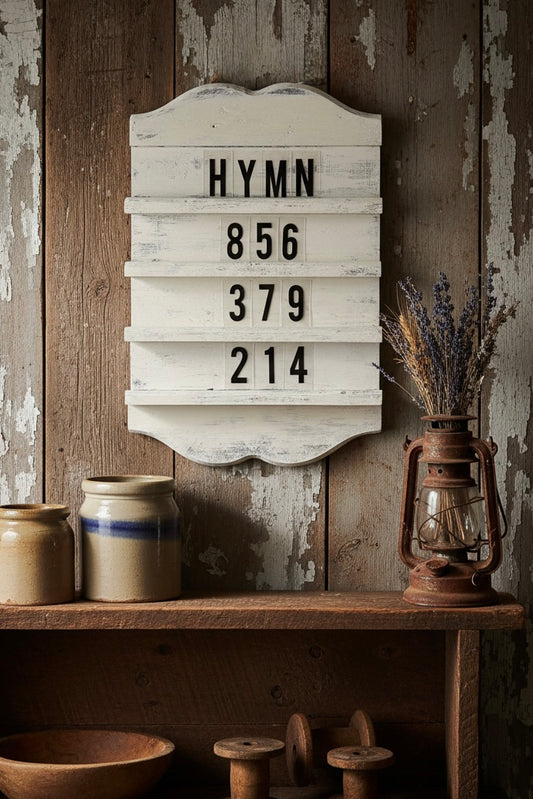 Reproduction Vintage Church Hymn Board | Farmhouse Wall Decor | Repurposed by Flea & Frame