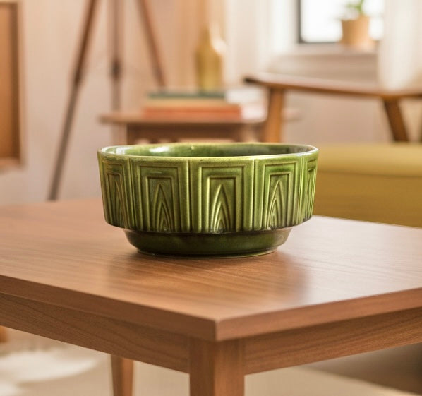 Haeger Vintage Pottery #157 Planter Bowl – Mid-Century Green Art Pottery