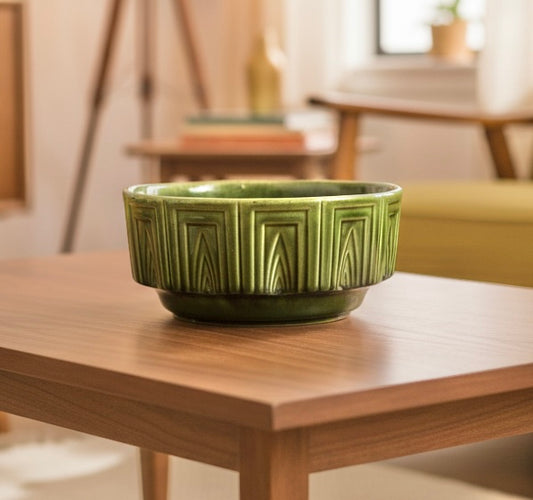 Haeger Vintage Pottery #157 Planter Bowl – Mid-Century Green Art Pottery