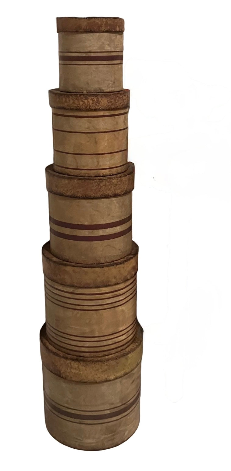 Hand Antiqued Stacking Pantry Boxes (Set of 5)