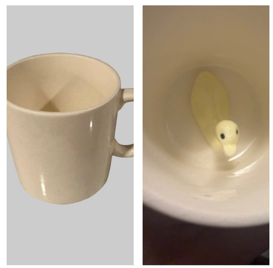 Vintage Geo. Borgfeldt Corp. Peek‑a‑Boo Duck Japan Mug  | Cute Retro Ceramic Cup