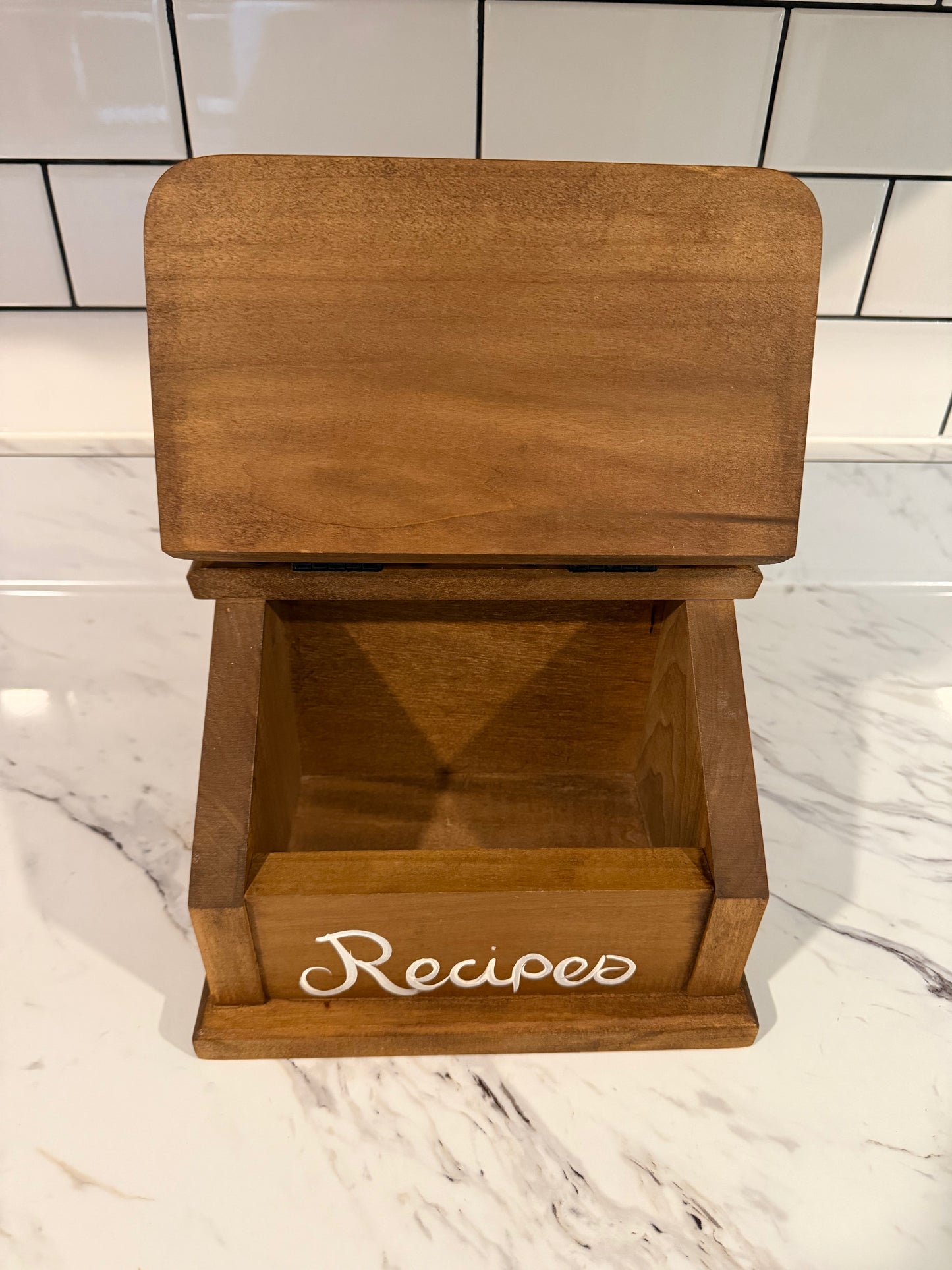 Vintage Cottagecore Wood Recipe Box