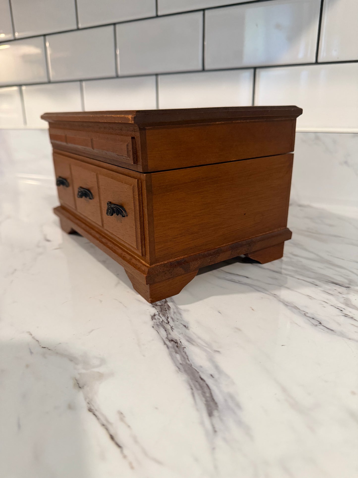 Vintage Wooden Jewelry Box
