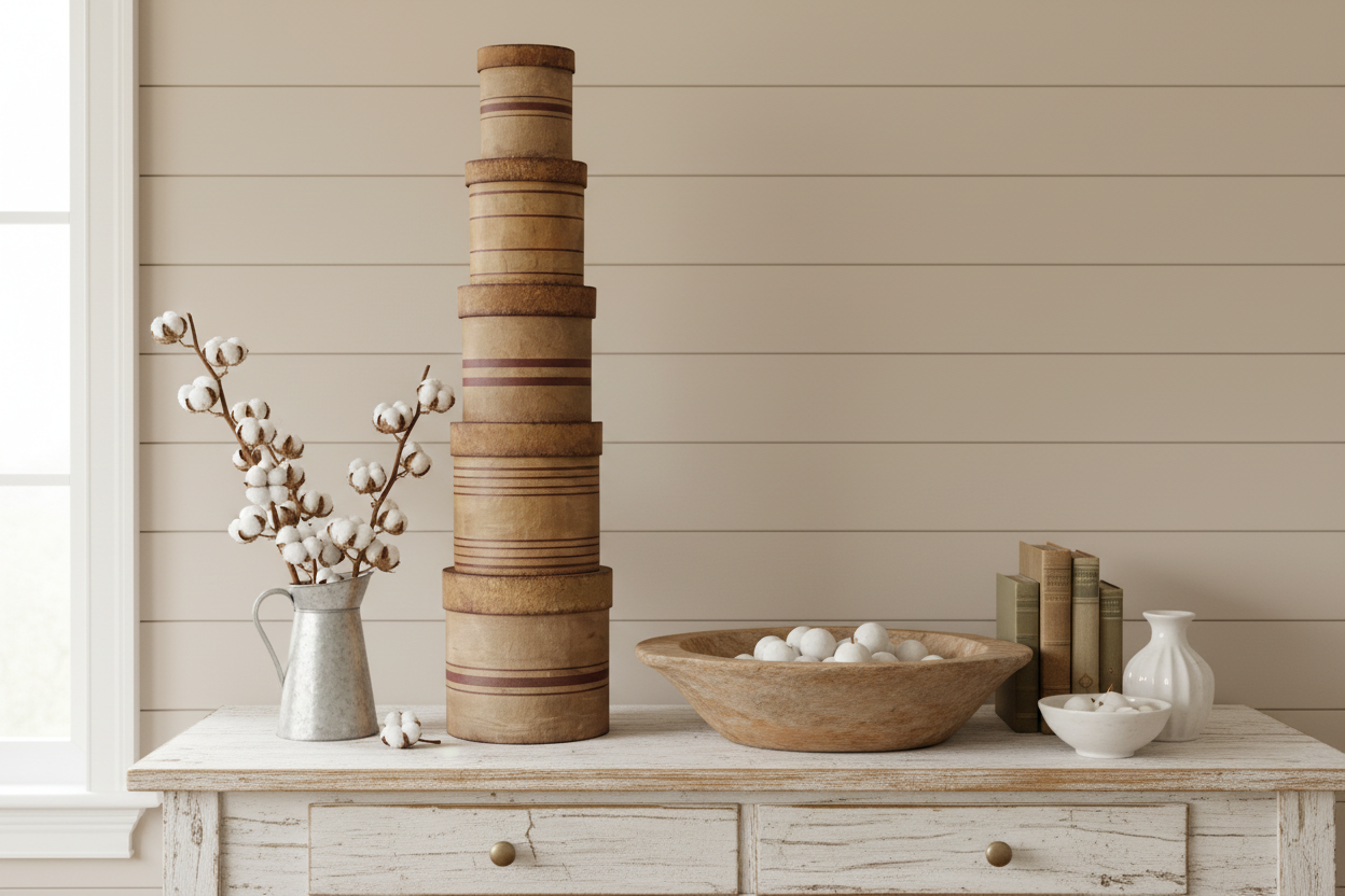 Hand Antiqued Stacking Pantry Boxes (Set of 5)