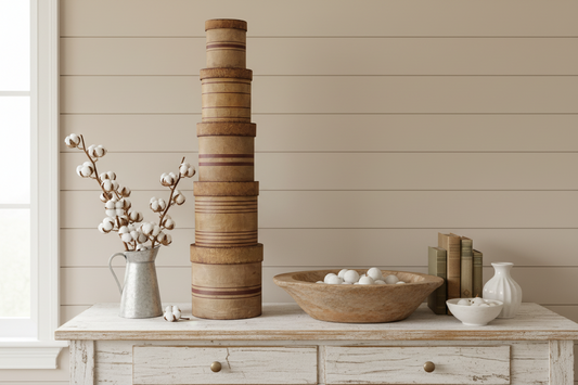 Hand Antiqued Stacking Pantry Boxes (Set of 5)