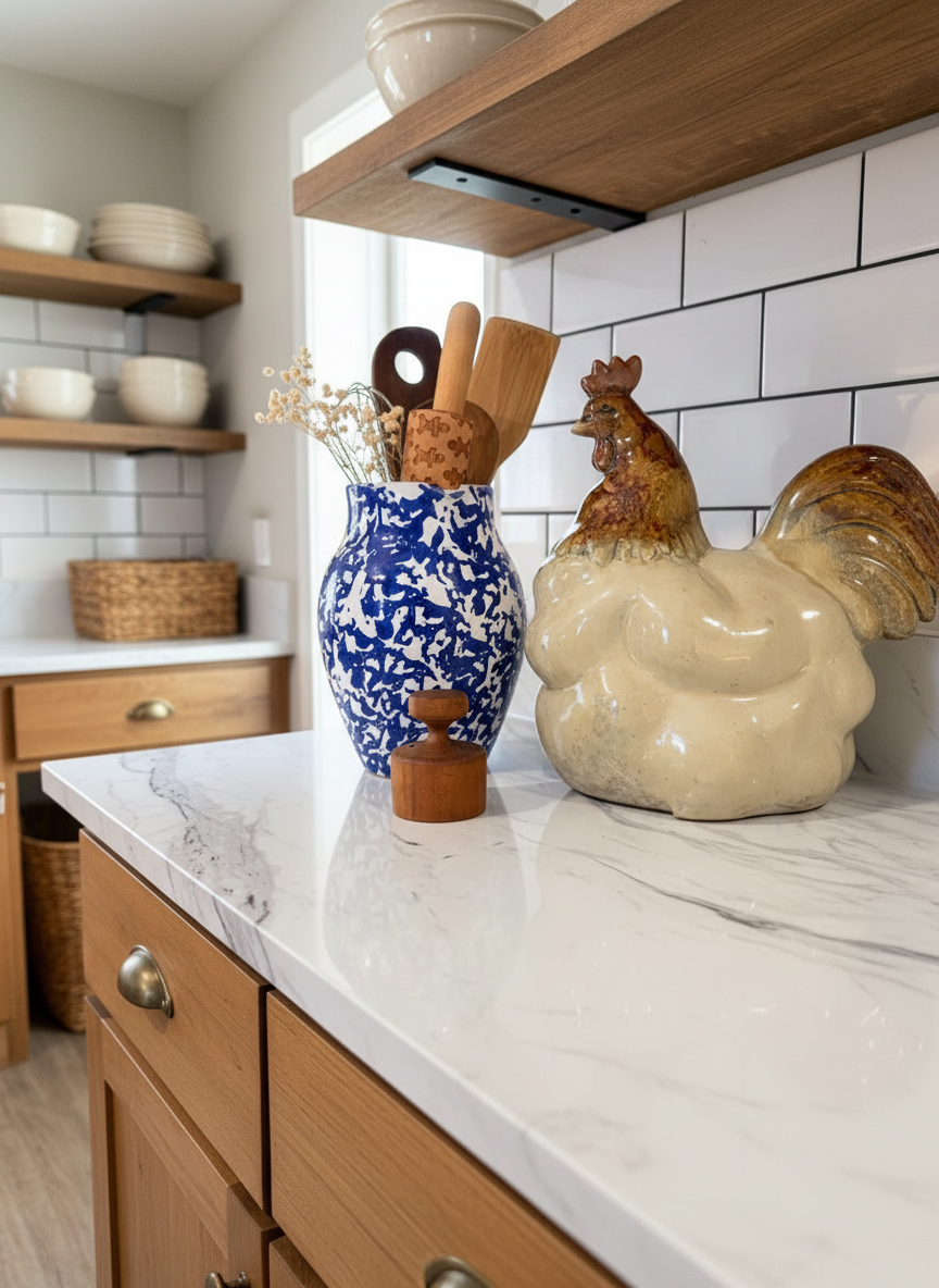 Vintage Large Drip Glaze Pottery Rooster Figurine – 10”