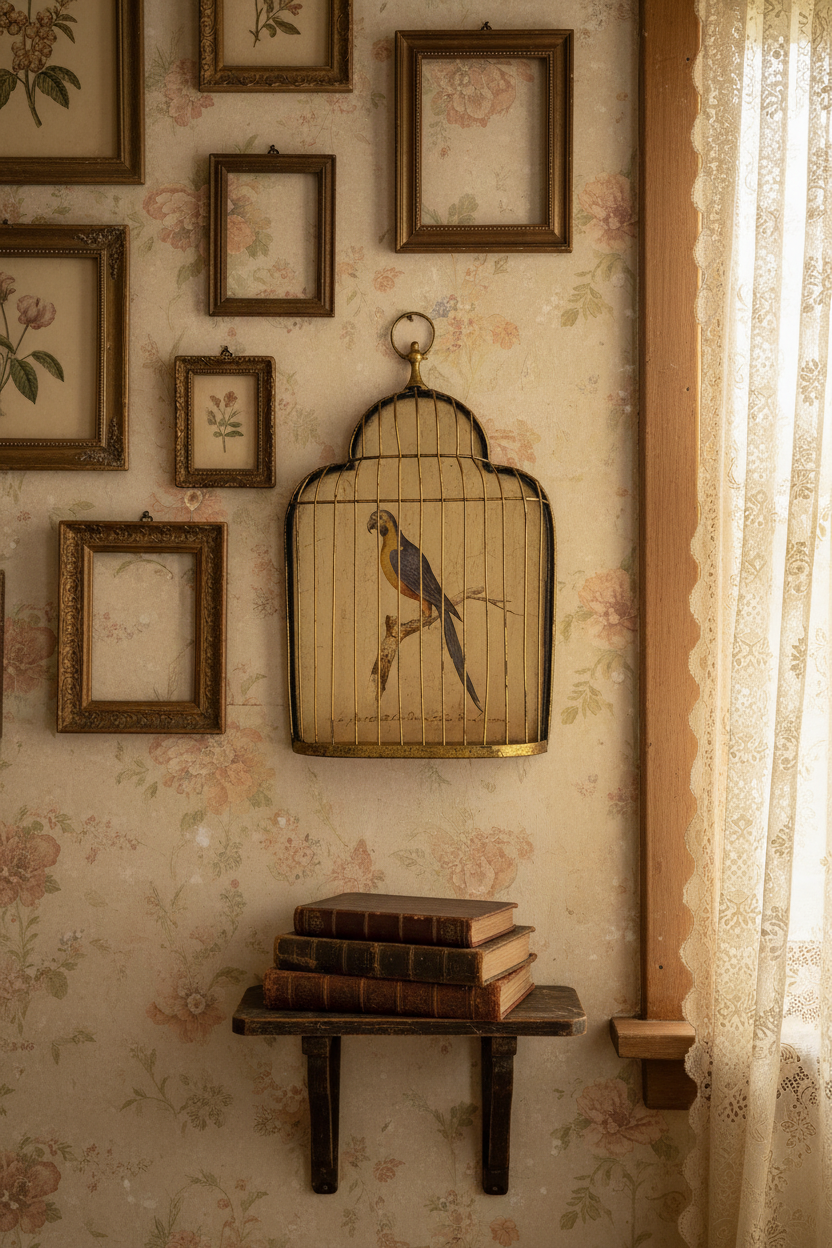 Trompe-l’œil Birdcage Wall Art
