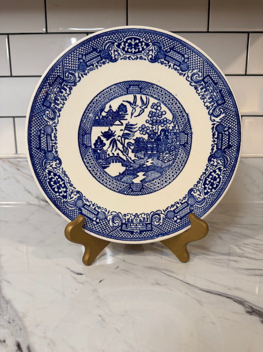 Vintage Blue Willow Ironstone Dinner Plate