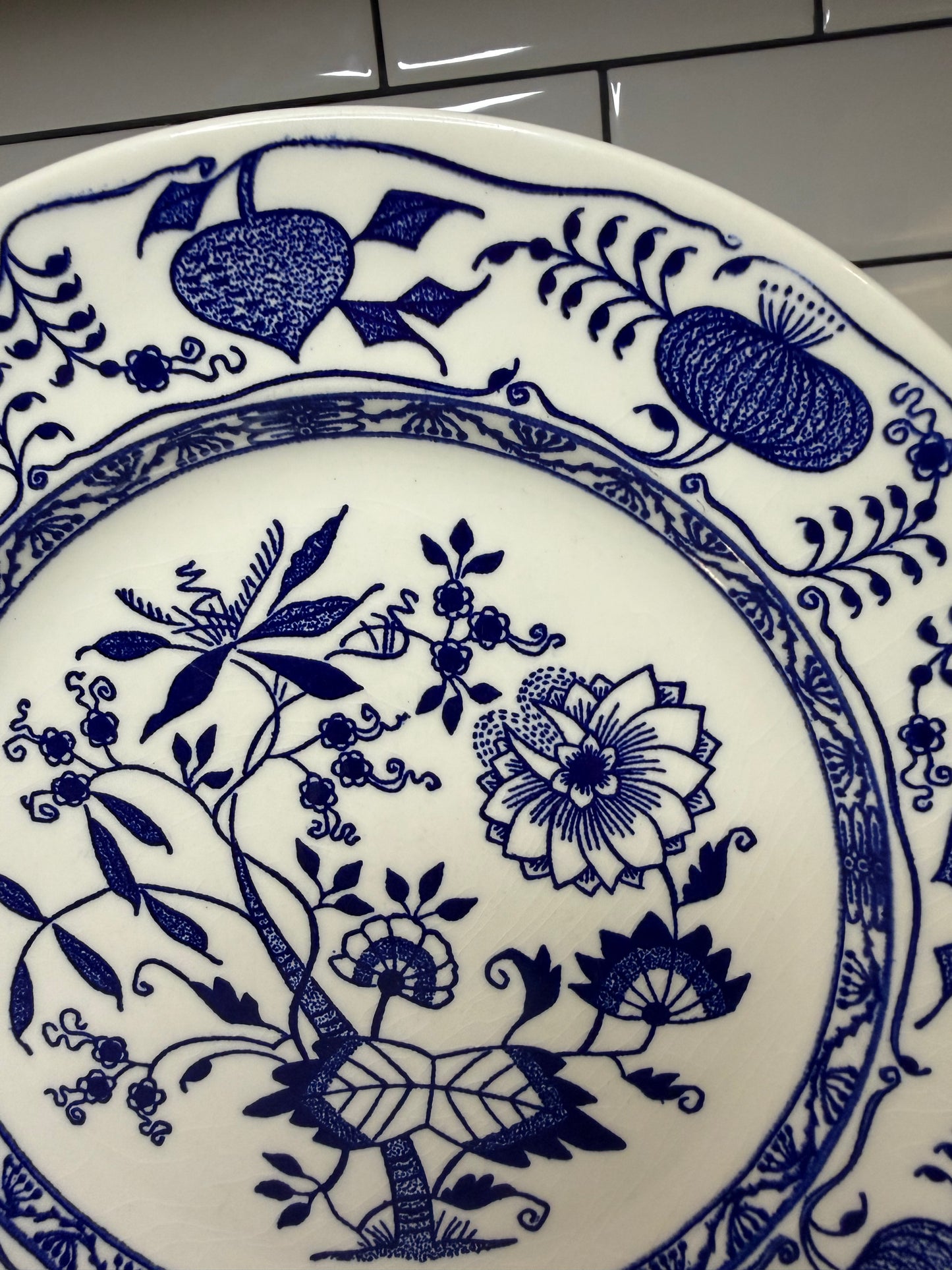 Vintage Mount Clemens Ironstone “Blue Onion” Dinner Plate