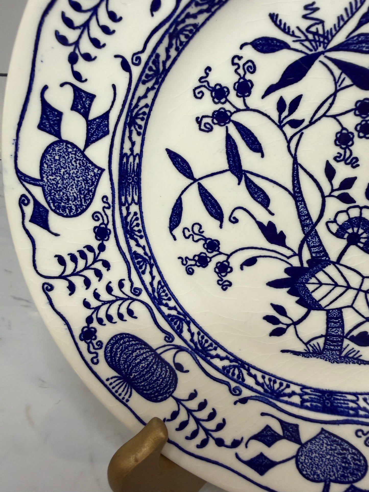 Vintage Mount Clemens Ironstone “Blue Onion” Dinner Plate