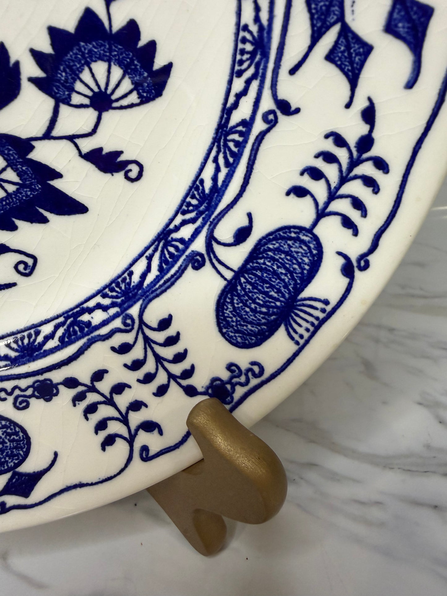 Vintage Mount Clemens Ironstone “Blue Onion” Dinner Plate