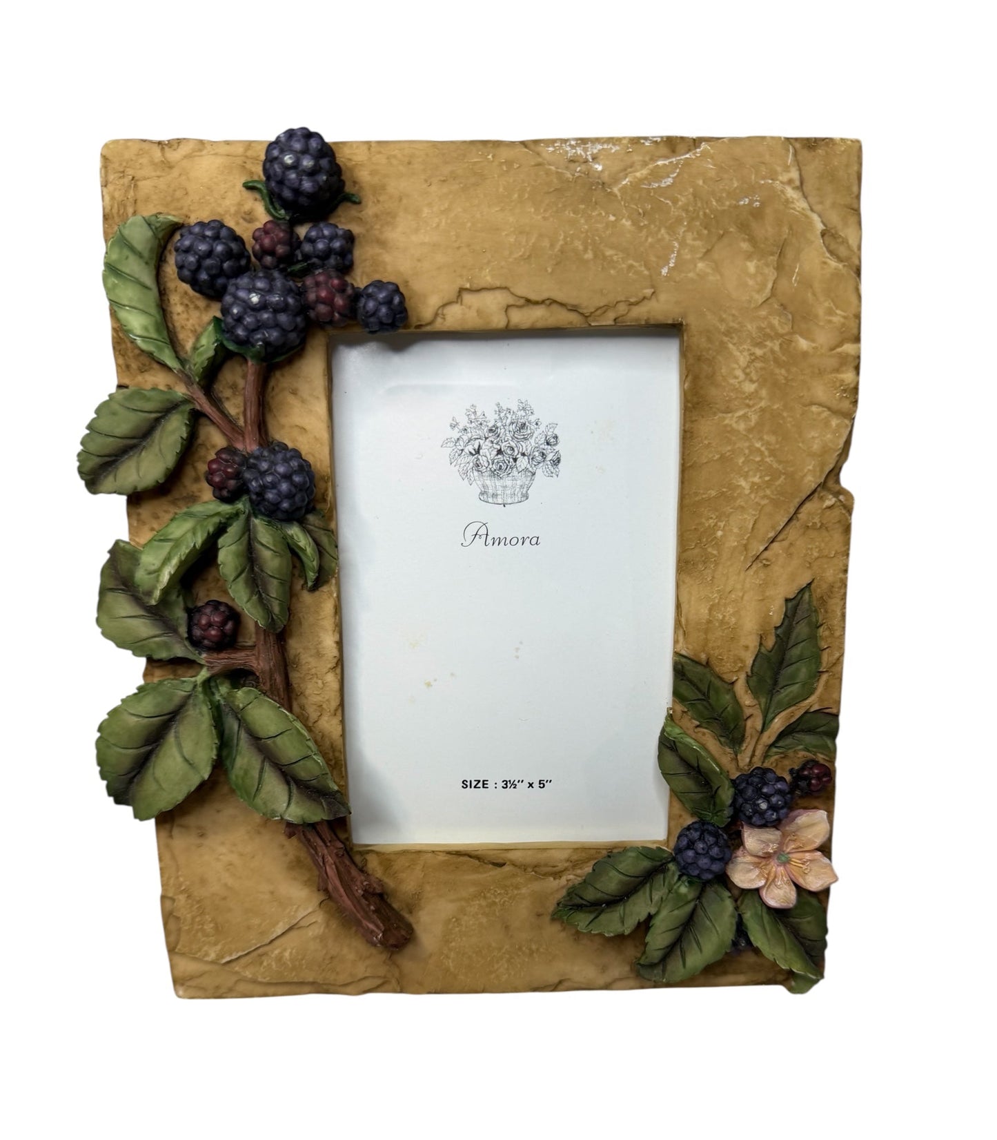 Vintage Amora 3D Blackberry Resin Picture Frame