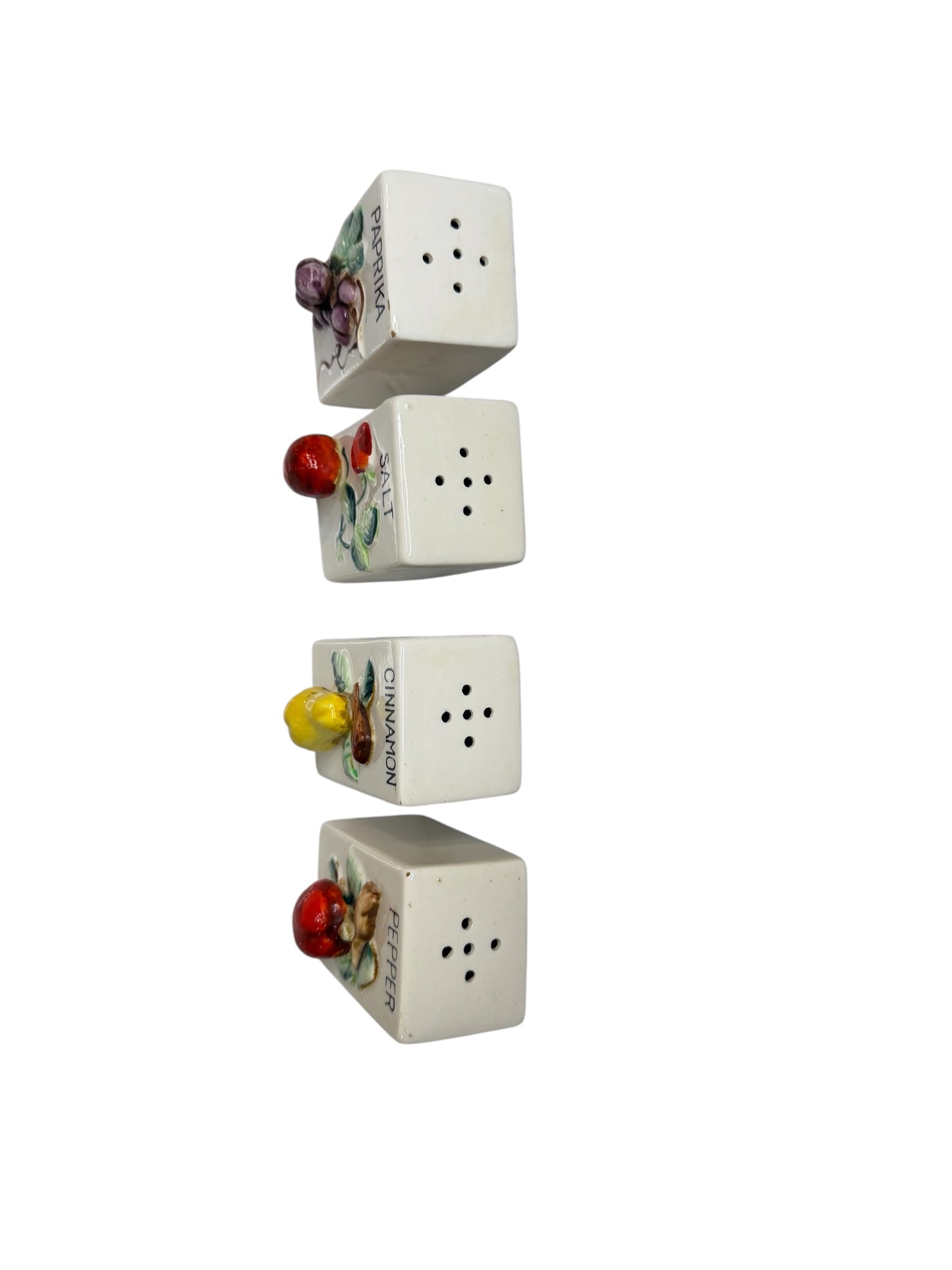 Vintage 1950s Japanese Ceramic Fruit Spice Jar Set