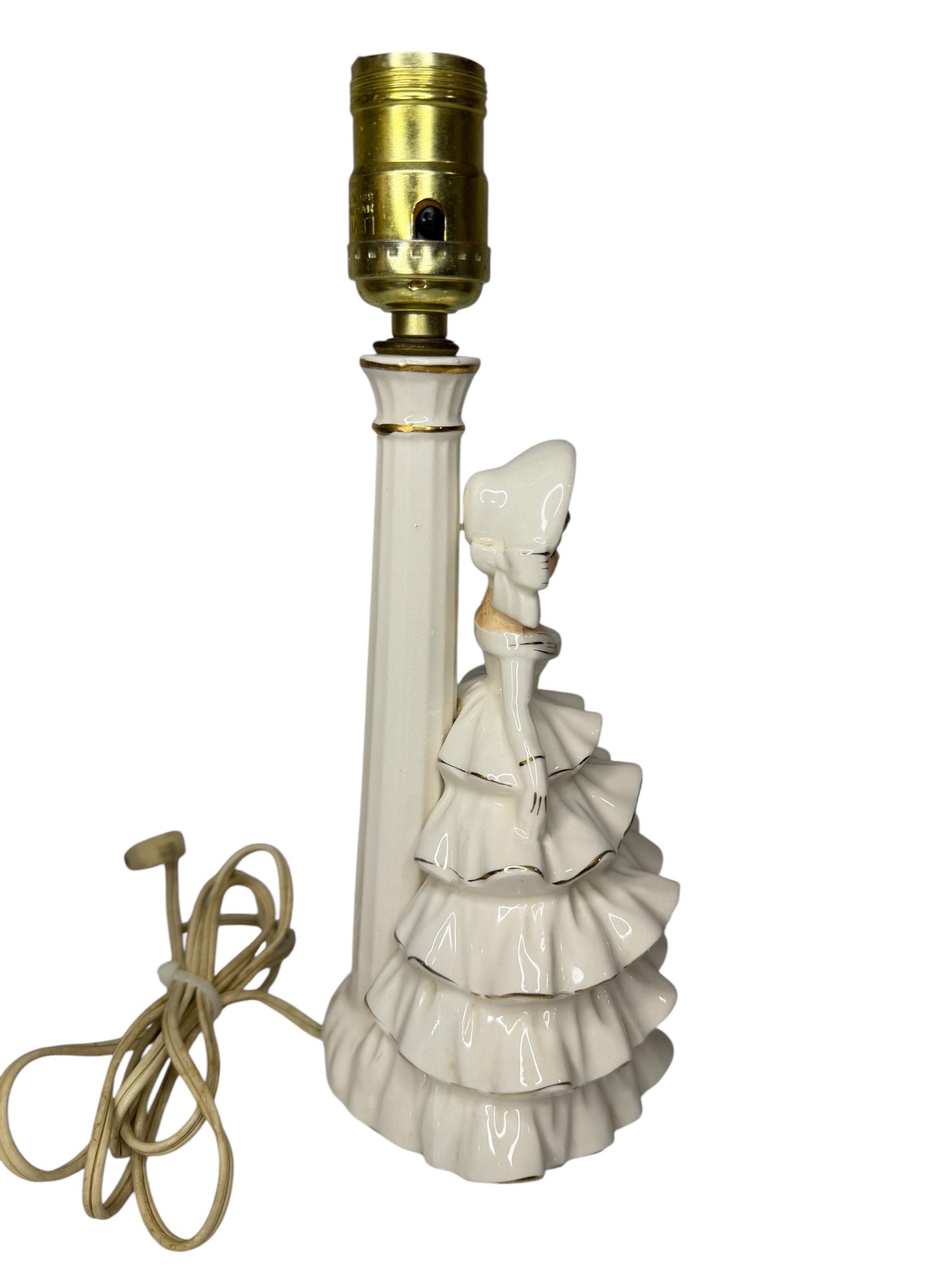 Vintage Southern Belle Boudoir Lamp – Mid-Century Porcelain Figurine