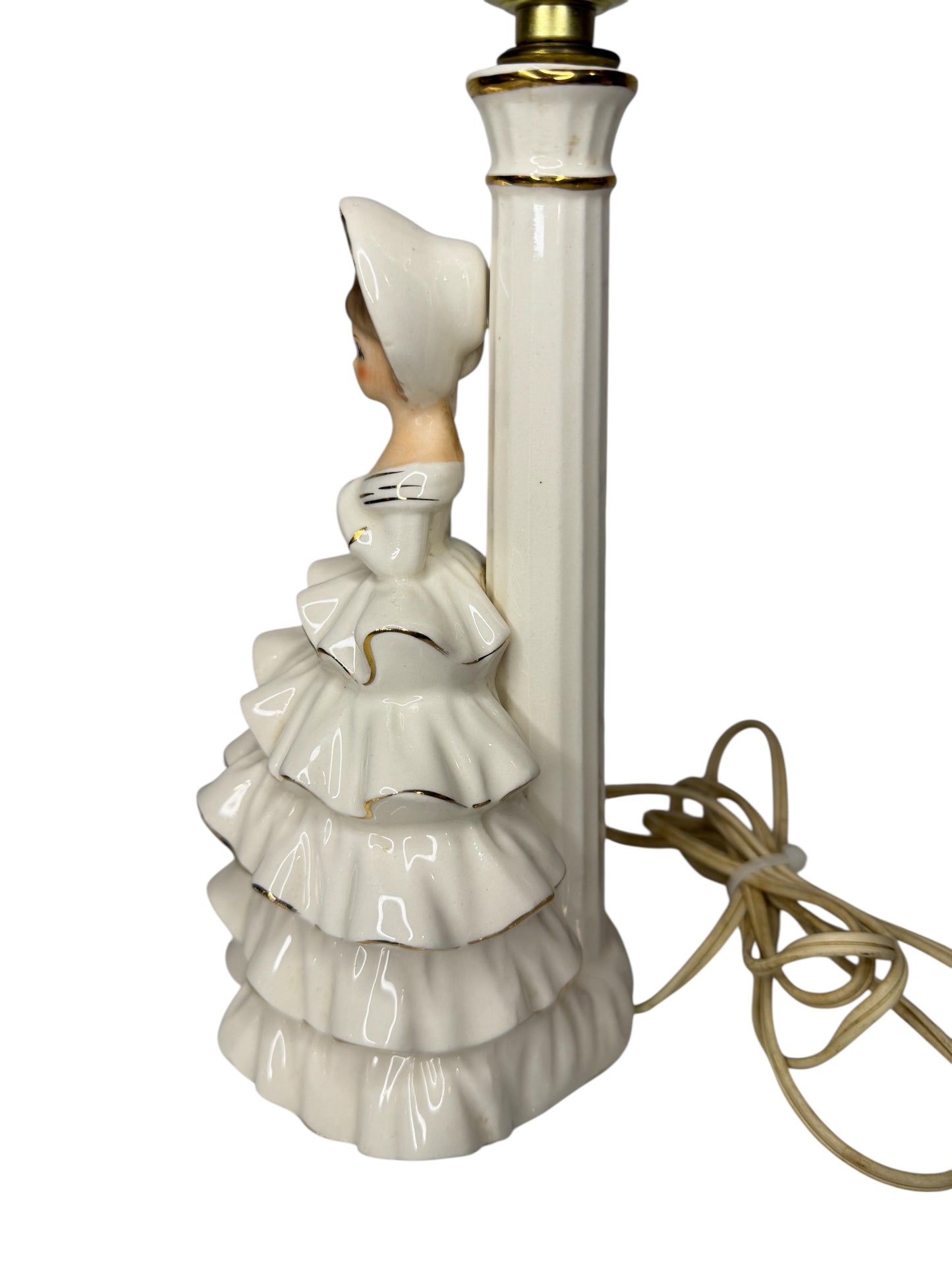 Vintage Southern Belle Boudoir Lamp – Mid-Century Porcelain Figurine