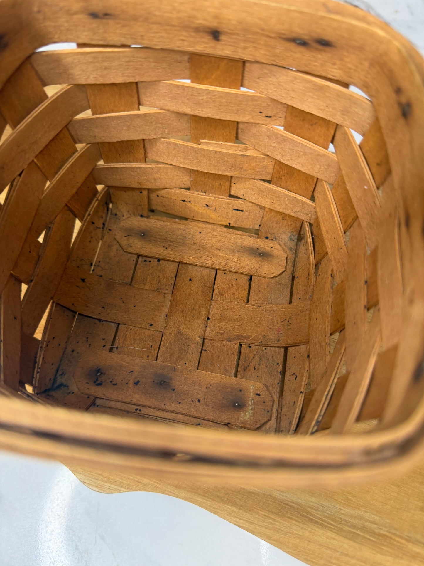 Vintage 1988 Longaberger Peg Basket – Handwoven Maple Wood