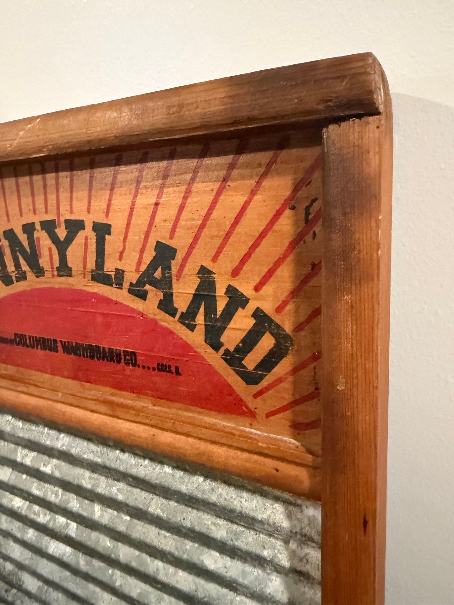 Vintage Sunnyland Handmade Washboard – Family Size, Made in Ohio