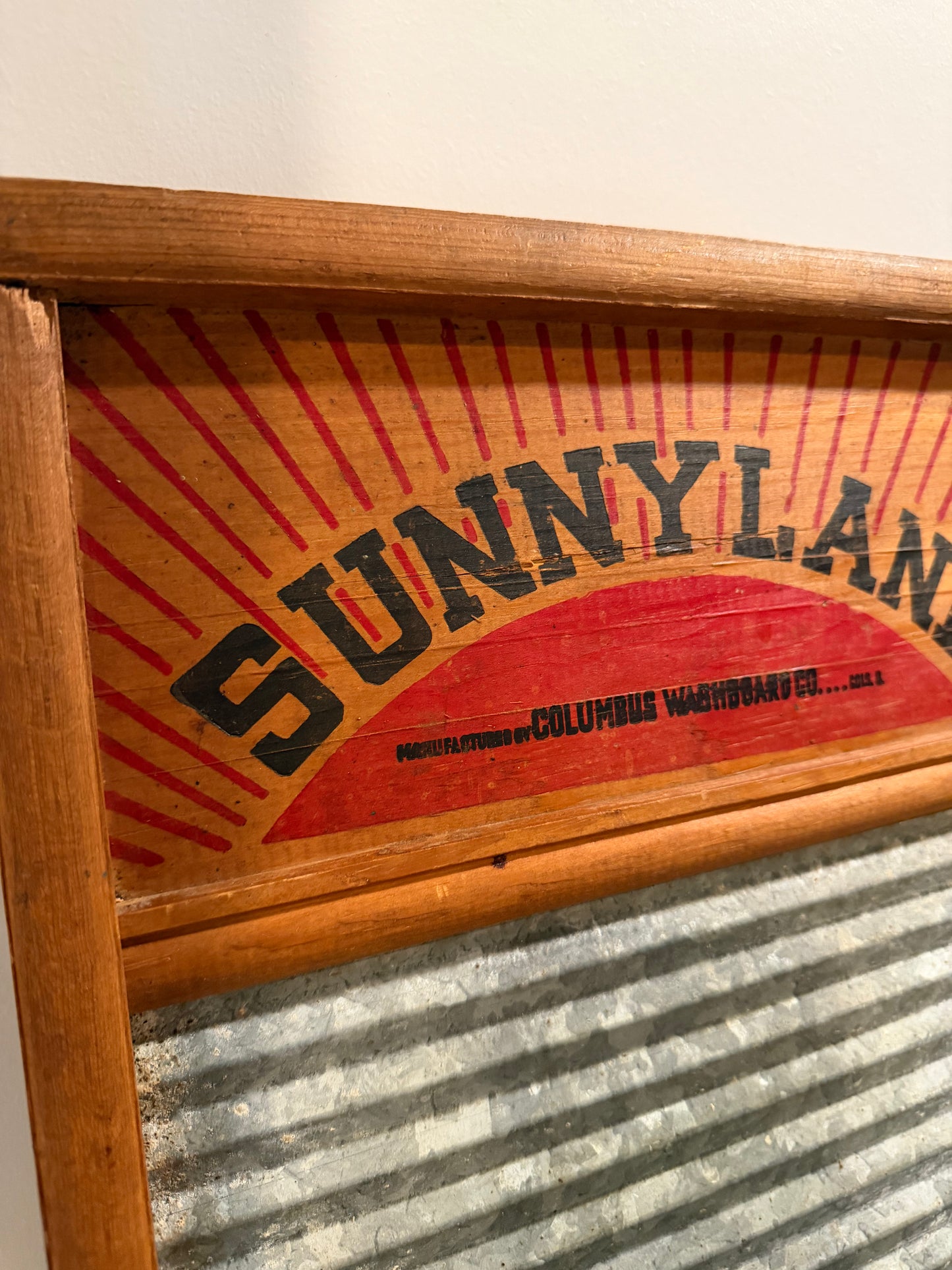 Vintage Sunnyland Handmade Washboard – Family Size, Made in Ohio