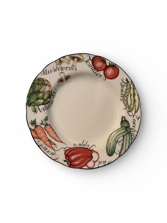 Franciscan “Vegetable Medley” Dinner Plates – Set of 5 (1 Bonus Plate w/ Small Chip)