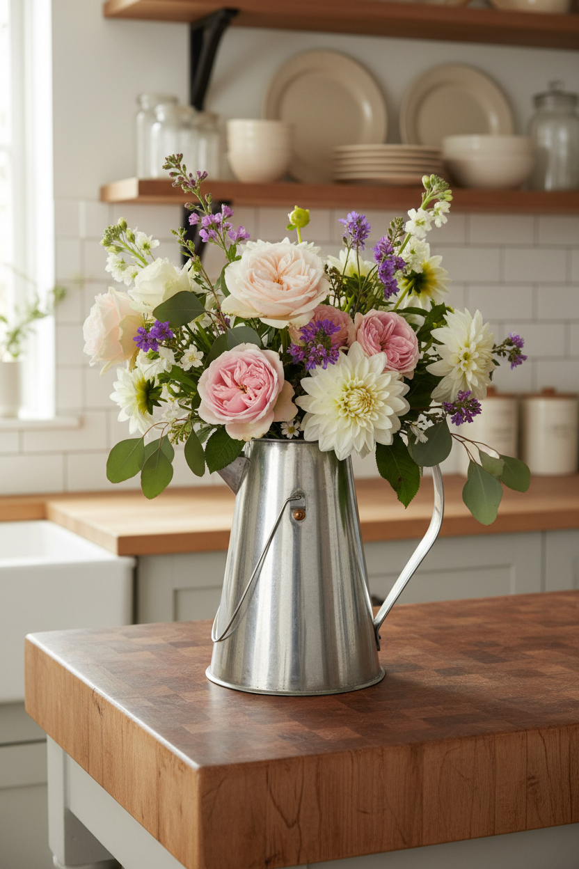 Vintage Silver-Toned Conical Coffee Pot | Mid-Century Modern / Art Deco Style Metal Vessel