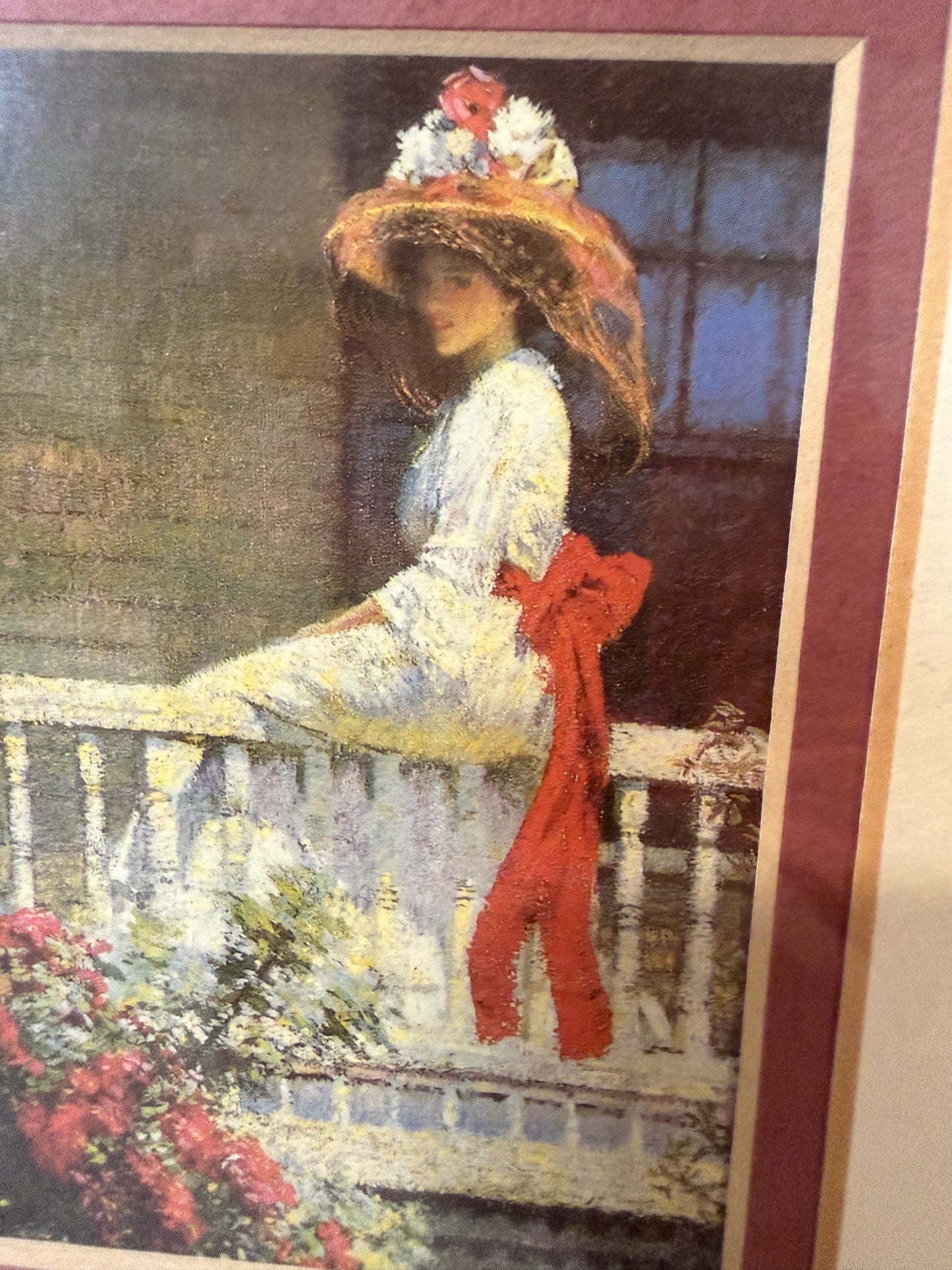 Gold Metal Framed Print of “The Crimson Rambler” by Philip Leslie Hale