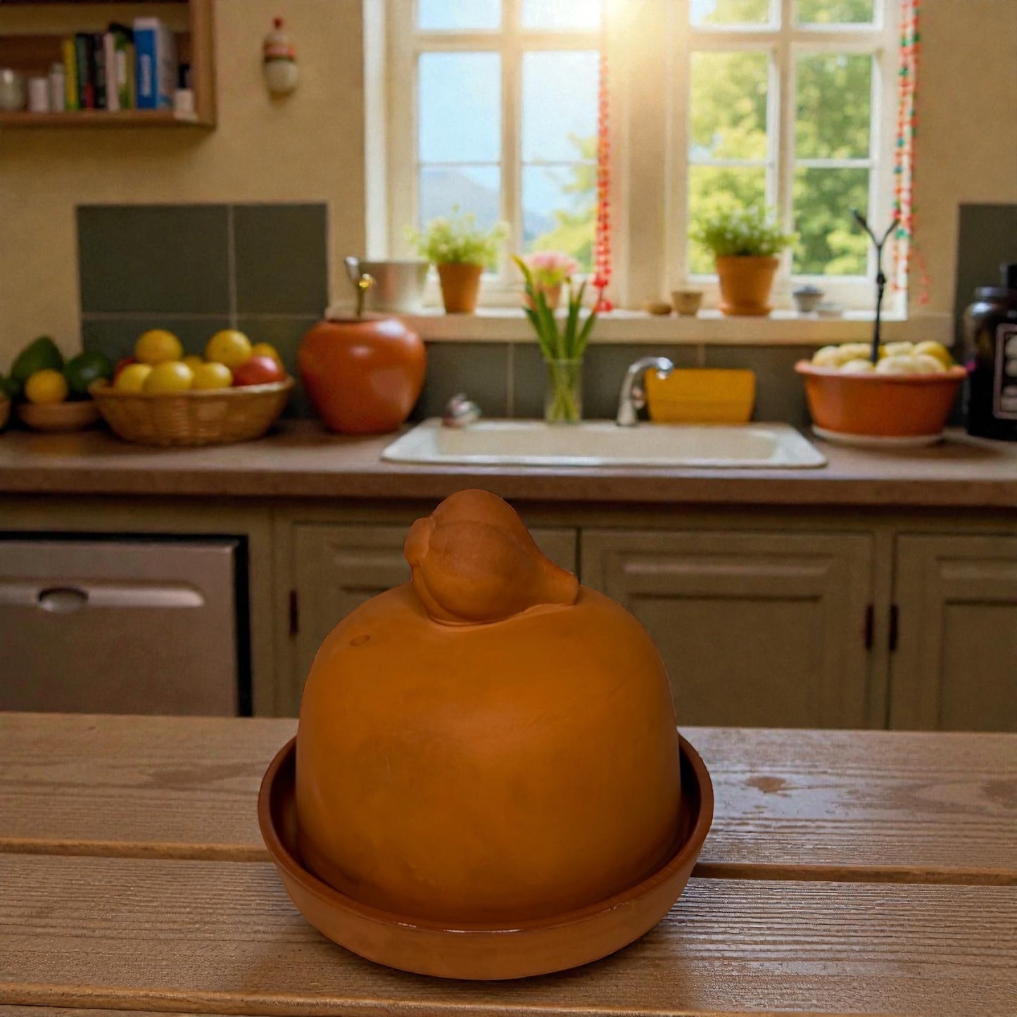 Vintage Terra Cotta Oven Garlic Roaster