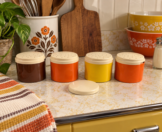 1970s Tupperware Stacking Spice Containers – Harvest Colors