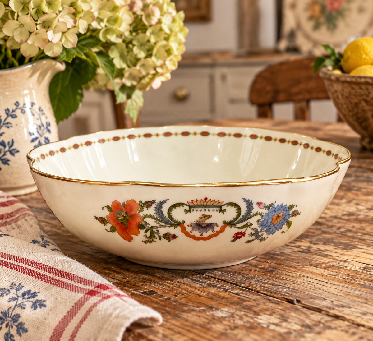 Ceralene Raynaud Limoges “Vieux Chine” Vintage Melon Bowl – Made in France | 5.25”