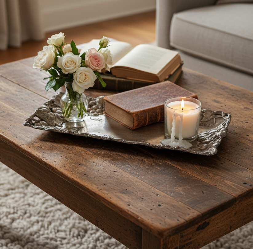 Arthur Court Aluminum Serving Tray – Grapevine Design, Entertaining Accent