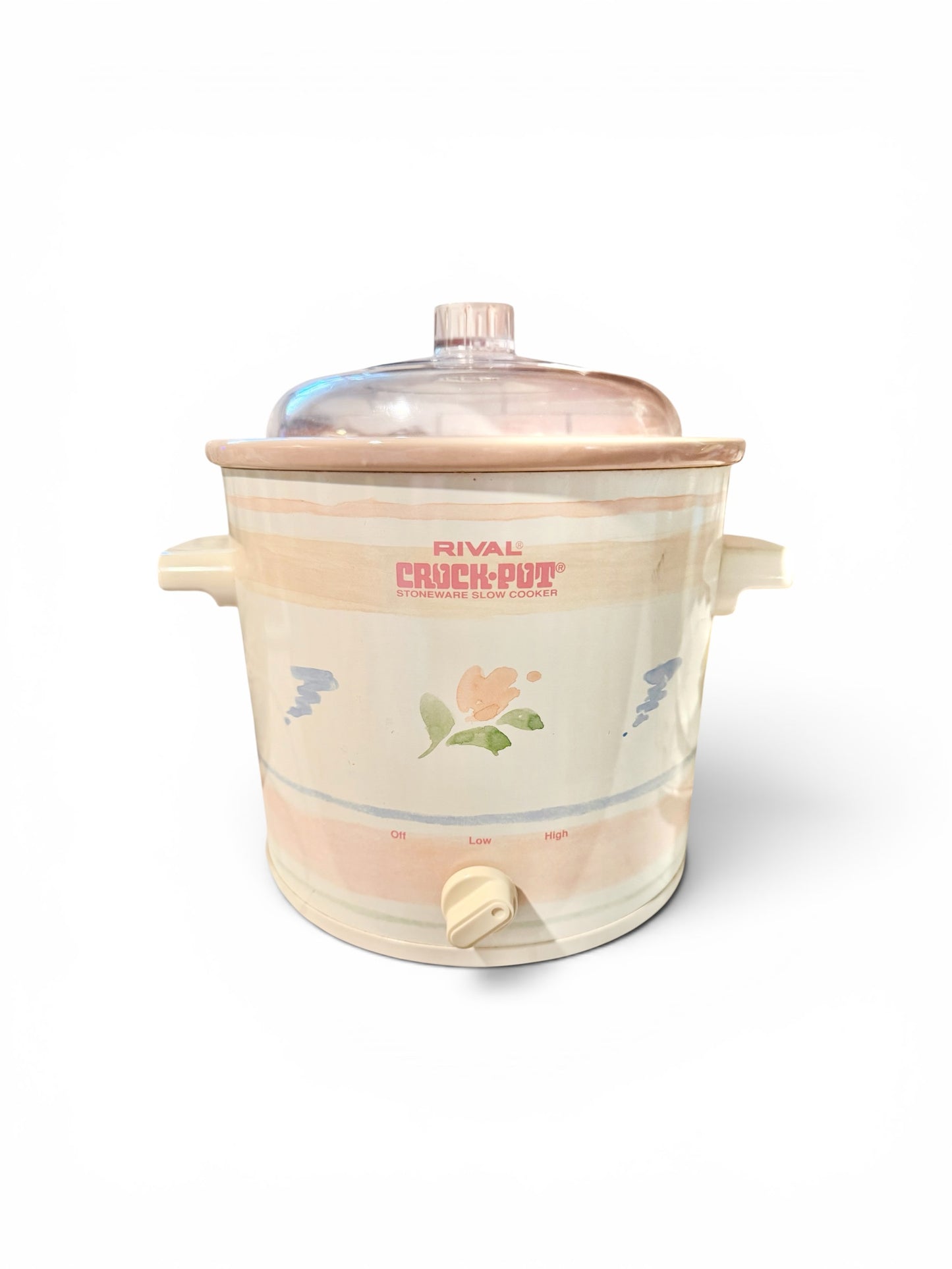 Rival Crock-Pot 3100-602 Stoneware Vintage Slow Cooker – 3.5 Qt Floral Tulip Design