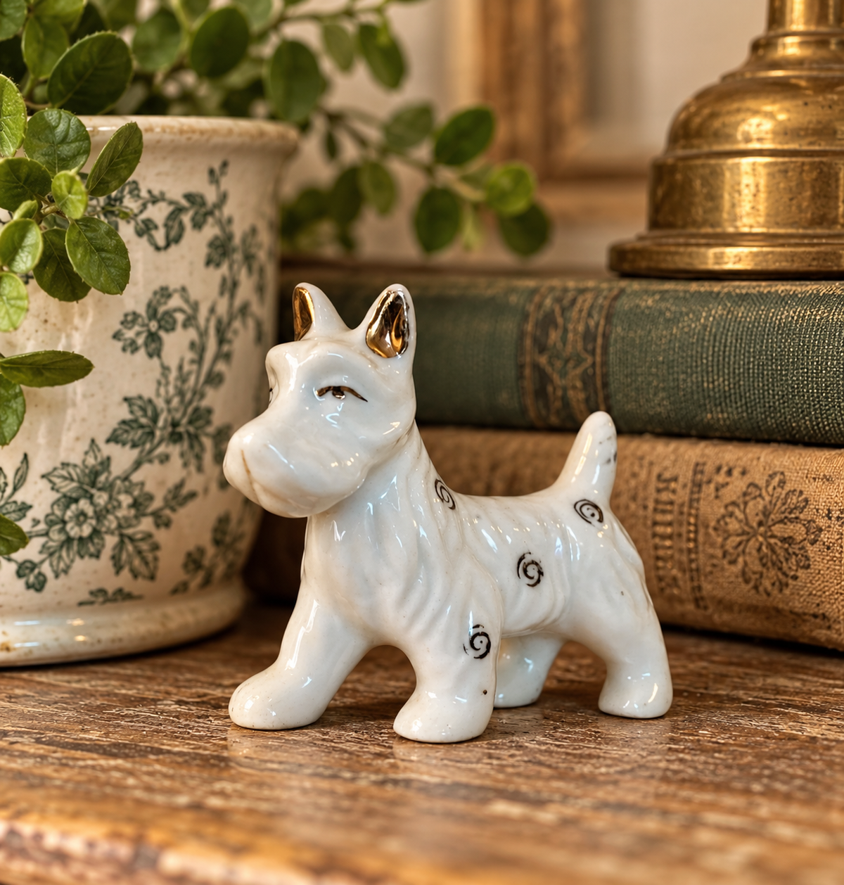 Miniature Porcelain Vintage Scottish Terrier Figurine – Made in Japan