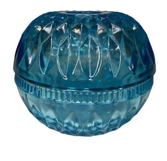 Vintage Indiana Glass Mt. Vernon Blue Fairy Lamp | 1970s–1980s | Rare Colorway