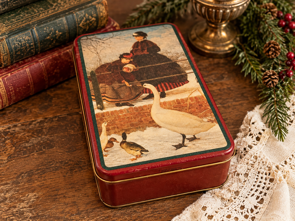 House of Lloyd 1992 Victorian Winter Goose Scene Decorative Tin – Frozen Out