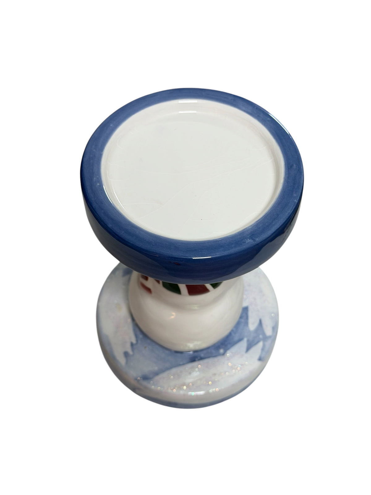 Home Interiors Vintage Ceramic Snowman Candle Holder Lamp – Winter Scene – 10”