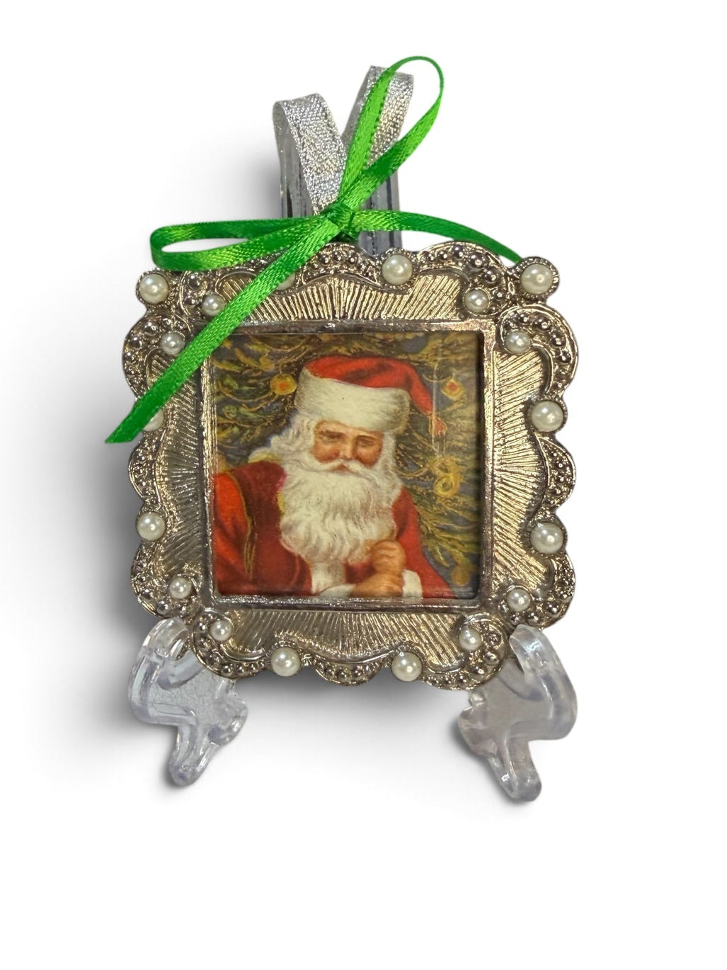 Vintage-Inspired Santa Christmas Vignette – Set of 3 Miniature Framed Prints | Flea & Frame Creations